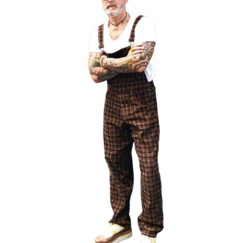 Men's Classic Fashion Corduroy Plaid Overalls 39866097K sold by Manly