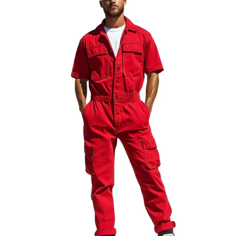Men's Classic Casual Multi-Pocket Work Jumpsuit 25303170K sold by Manly