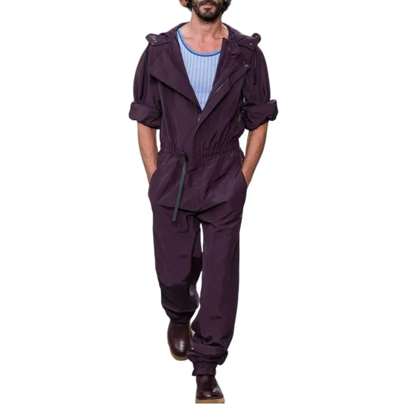 Men's Casual Fashionable Hooded Workwear Jumpsuit 33325540K sold by Manly