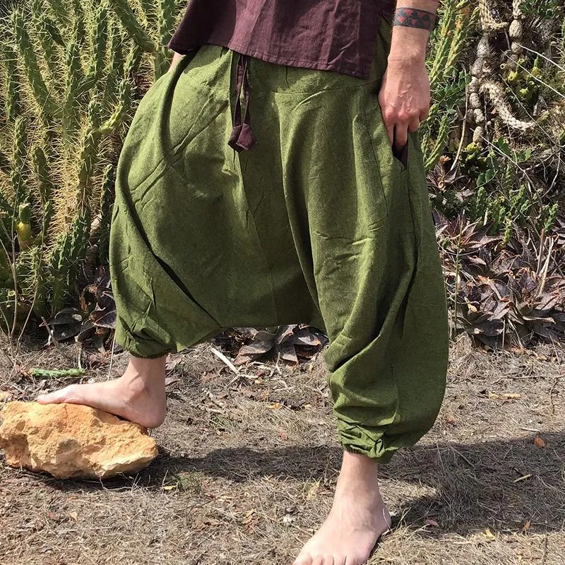 Men's Loose Cotton and Linen Solid Color Harem Pants 56751187X sold by Manly product image thumbnail 3