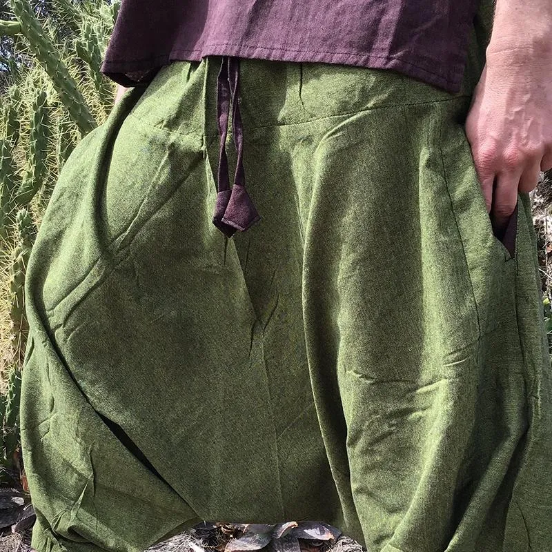 Men's Loose Cotton and Linen Solid Color Harem Pants 56751187X sold by Manly product image thumbnail 2