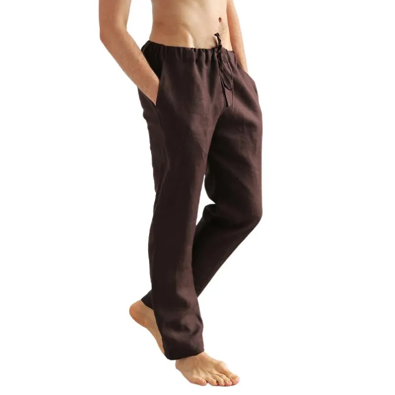 Men's Vacation Casual Elastic Cotton and Linen Pants 95043046X sold by Manly