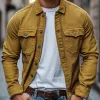 Men's Casual Cotton Linen Lapel Single-breasted Slim-fit Long-sleeved Shirt 80302812M sold by Manly