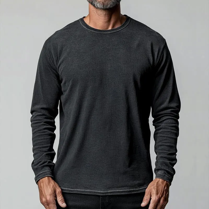 Men's Retro Casual Striped Round Neck Long Sleeve T-Shirt 71391718TO sold by Manly product image thumbnail 2