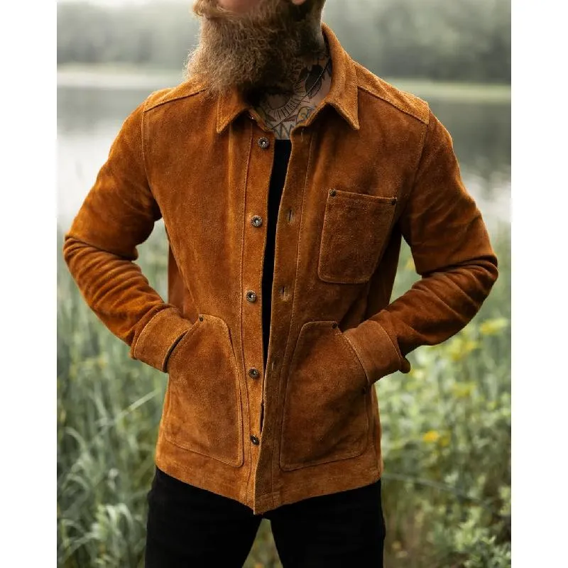 Men Fashion Suede Multi-Pocket Single Breasted Jacket 04937259Y sold by Manly product image thumbnail 3