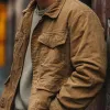 Men's Casual Multi-pocket Lapel Work Jacket 61277077F sold by Manly