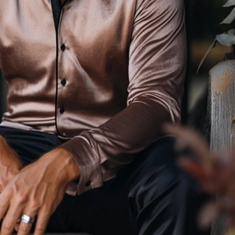 Men's Vintage Gentleman Velvet Long Sleeve Shirt 19870750K sold by Manly product image thumbnail 4