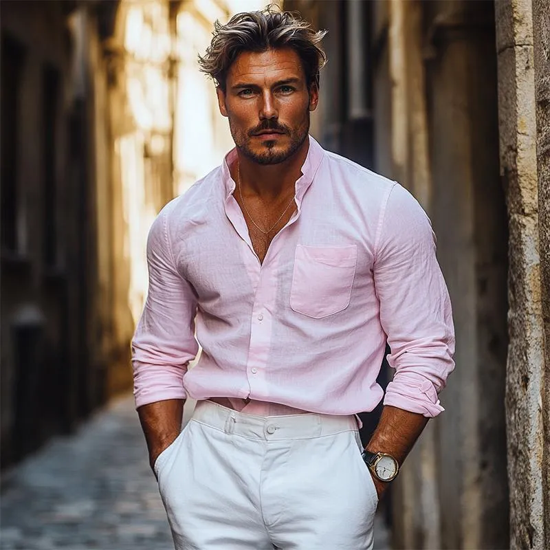 Men's Classic Casual Slim Fit Cotton Long Sleeve Shirt 22419904K sold by Manly product image thumbnail 3