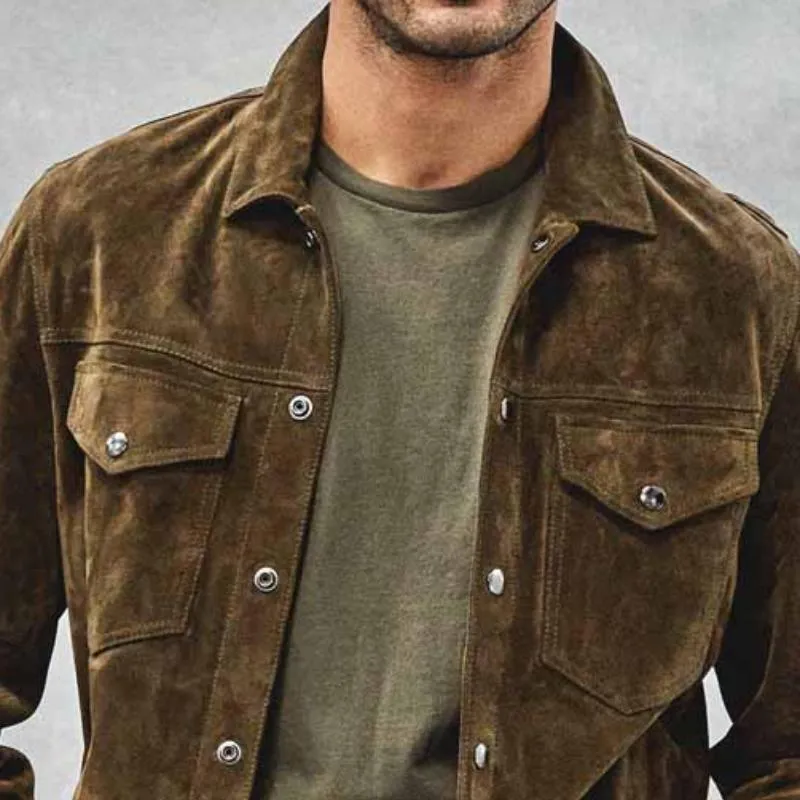 Men's Classic Casual Lapel Suede Jacket 72310452K sold by Manly product image thumbnail 3