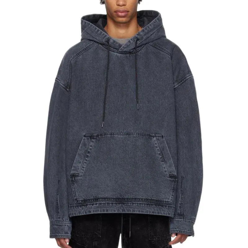 Men's Loose Distressed Denim Hoodie 70797626F sold by Manly