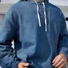 Men's Casual Denim Long Sleeve Hoodie 83444535F sold by Manly