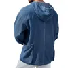 Men's Casual Denim Long Sleeve Hoodie 83444535F sold by Manly