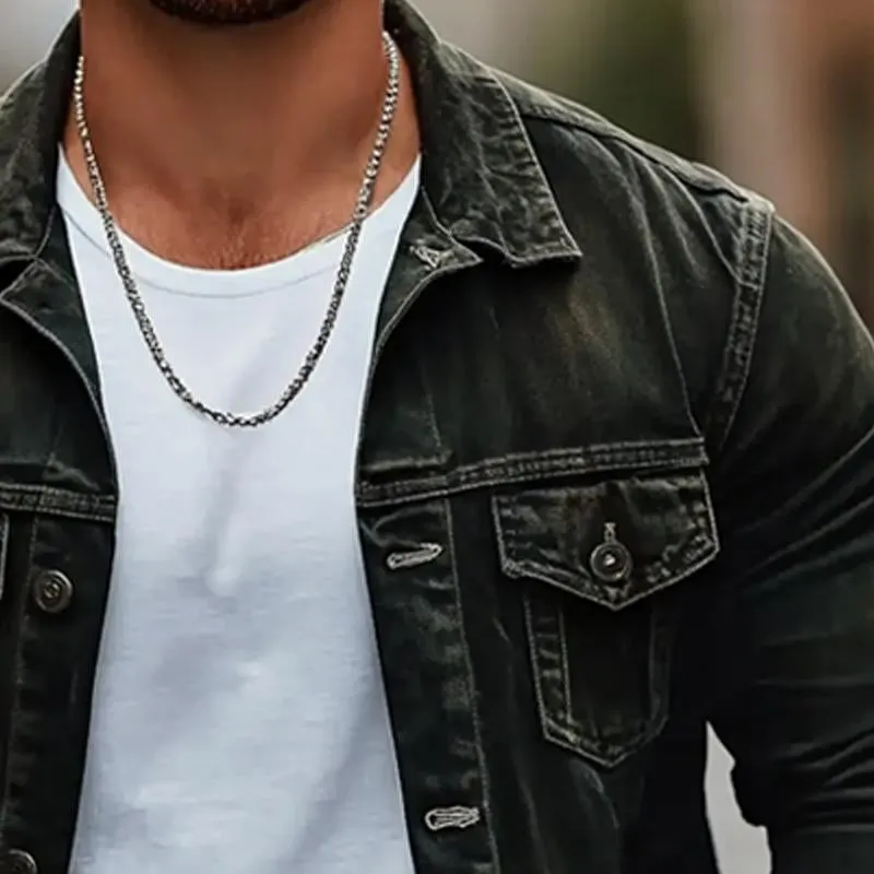 Men's Vintage Lapel Denim Jacket 03073985X sold by Manly product image thumbnail 3