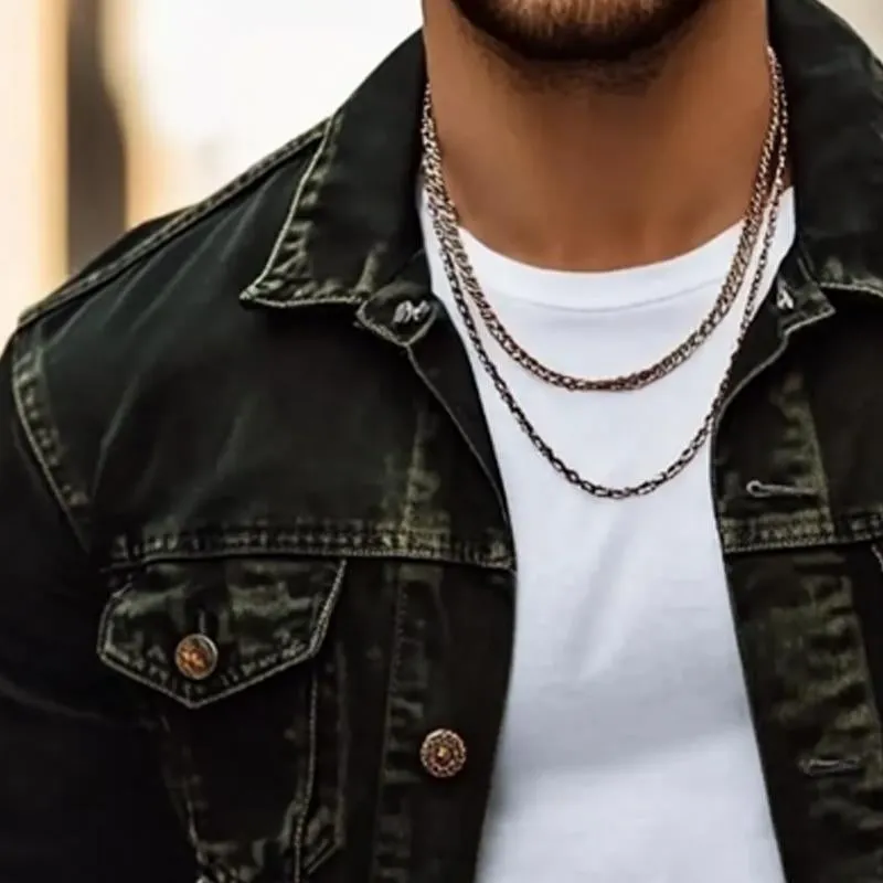 Men's Vintage Solid Lapel Denim Jacket 07439342X sold by Manly product image thumbnail 3