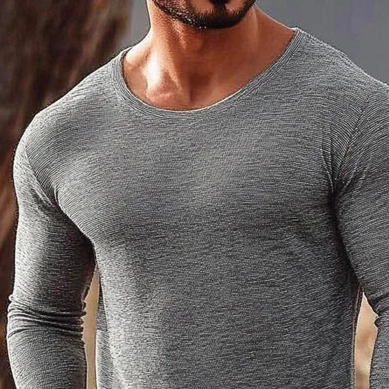 Men's Fashion Round Neck Long Sleeve Casual T-shirt 65562317Z sold by Manly product image thumbnail 3