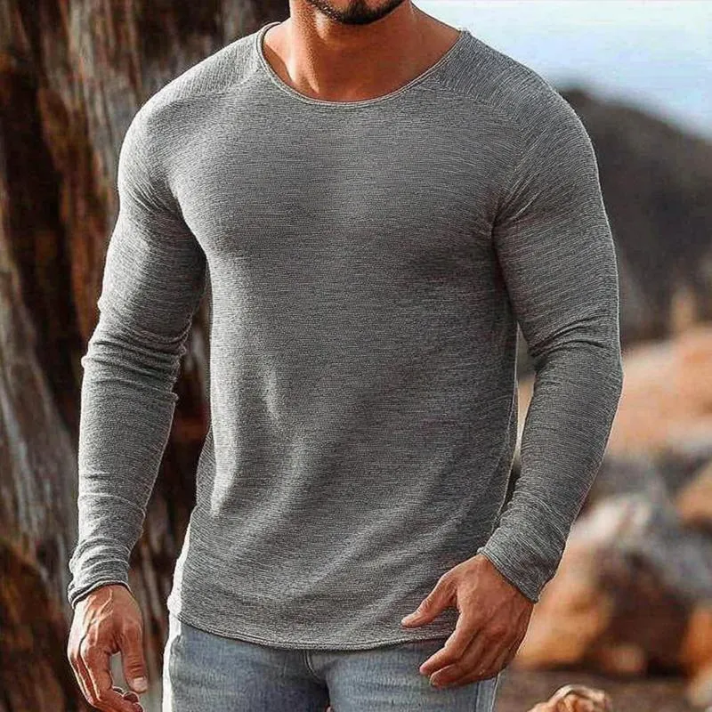 Men's Fashion Round Neck Long Sleeve Casual T-shirt 08058117Z sold by Manly product image thumbnail 2