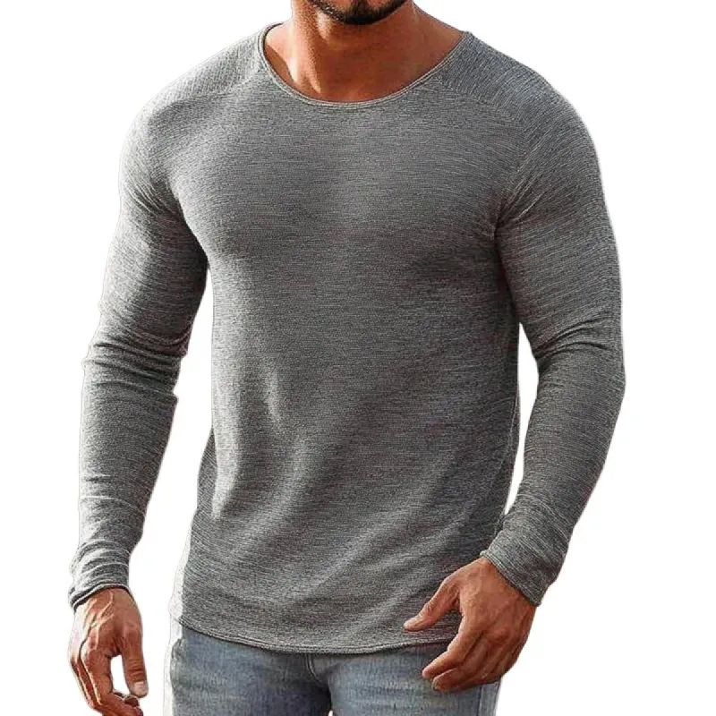 Men's Fashion Round Neck Long Sleeve Casual T-shirt 08058117Z sold by Manly