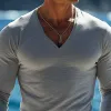 Men's Fashion V Neck Long Sleeve Casual T-shirt 69840551Z sold by Manly