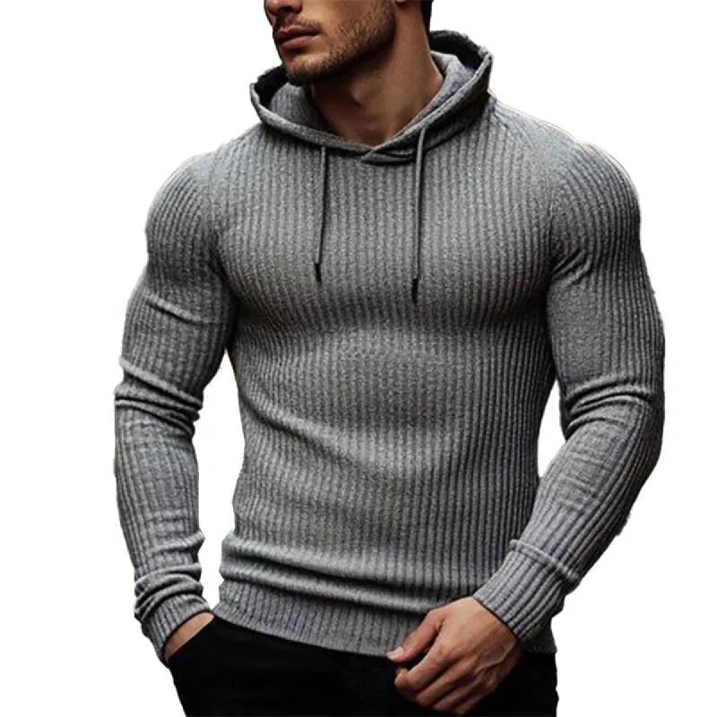 Men's Solid Knit Slim Fit Hoodie 00550348X sold by Manly