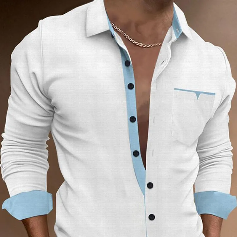 Men's Contrast Lapel Long Sleeve Shirt 01842735X sold by Manly product image thumbnail 2