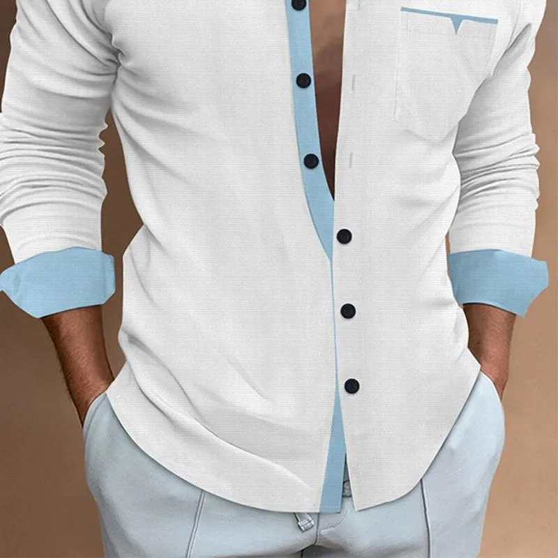 Men's Contrast Lapel Long Sleeve Shirt 01842735X sold by Manly product image thumbnail 3