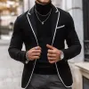Men's Retro Casual Colorblock Single Breasted Blazer 85209182TO sold by Manly