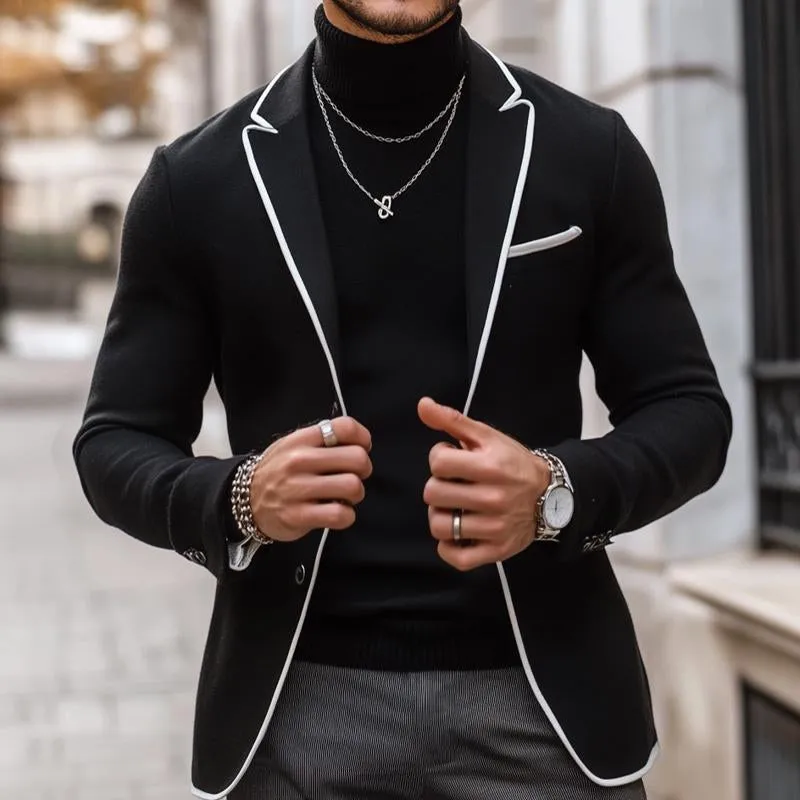 Men's Retro Casual Colorblock Single Breasted Blazer 85209182TO sold by Manly product image thumbnail 2