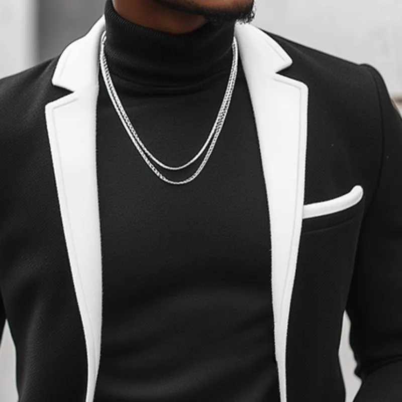 Men's Retro Casual Colorblock Single Breasted Blazer 72567156TO sold by Manly product image thumbnail 3