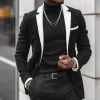 Men's Retro Casual Colorblock Single Breasted Blazer 72567156TO sold by Manly