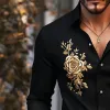 Men's Retro Casual Embroidered Lapel Long Sleeve Shirt 32005007TO sold by Manly