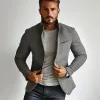 Men's Vintage Herringbone Single Breasted Lapel Blazer 68486654Y sold by Manly
