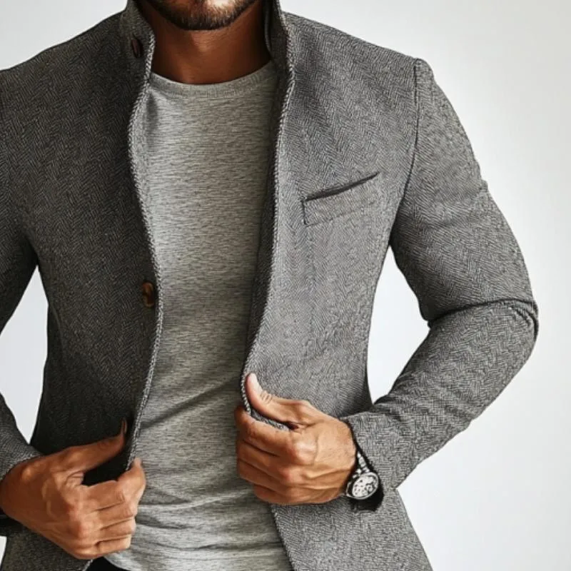 Men's Vintage Herringbone Single Breasted Lapel Blazer 68486654Y sold by Manly product image thumbnail 2