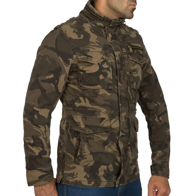 Men's Casual Stand Collar Camouflage Work Jacket 99666331F sold by Manly product image thumbnail 2