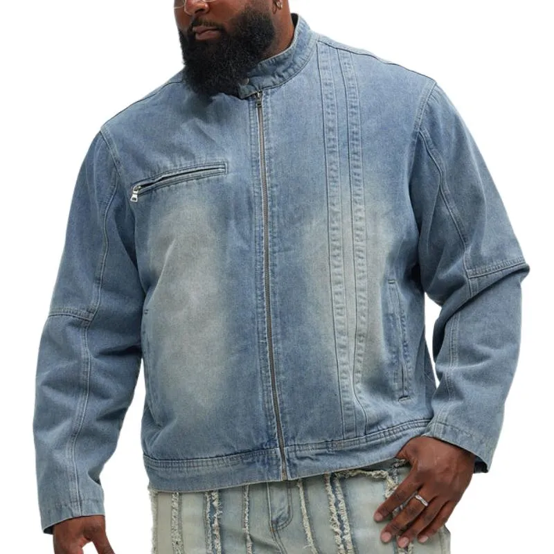 Men's Casual Stand Collar Denim Jacket 13308900F sold by Manly product image thumbnail 4