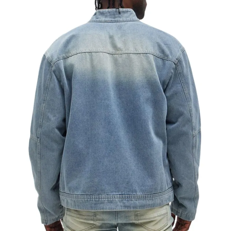 Men's Casual Stand Collar Denim Jacket 13308900F sold by Manly product image thumbnail 3