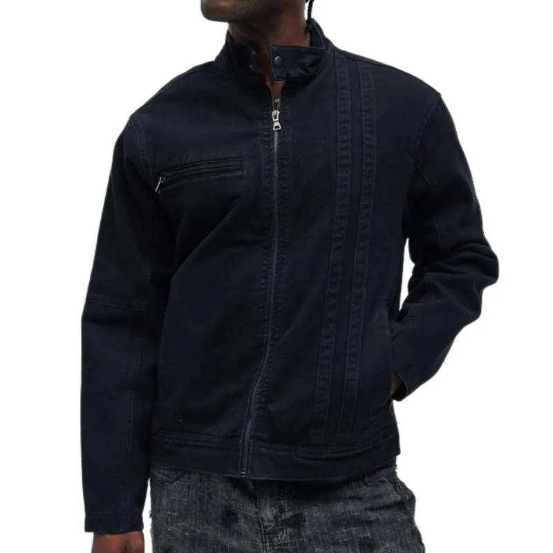 Men's Classic Stand Collar Denim Jacket 88686792F sold by Manly