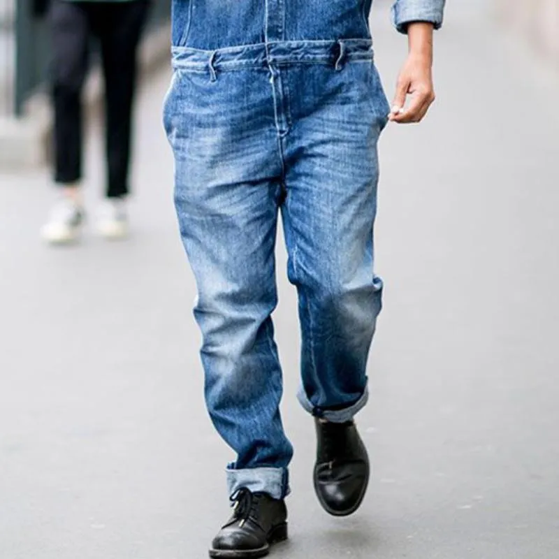 Men's Classic Casual Multi-Pocket Denim Jumpsuit 86518781K sold by Manly product image thumbnail 4