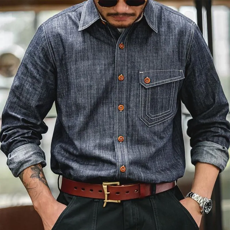 Men's Vintage Dark Grey Long Sleeve Shirt 97197413U sold by Manly product image thumbnail 2