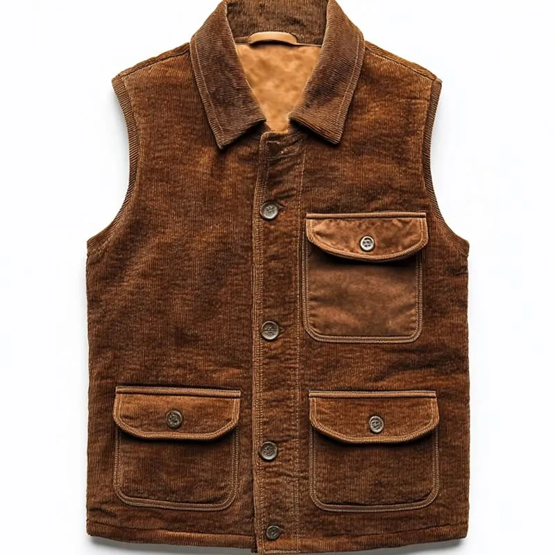 Men's Vintage Corduroy Lapel Vest 99355886U sold by Manly product image thumbnail 2
