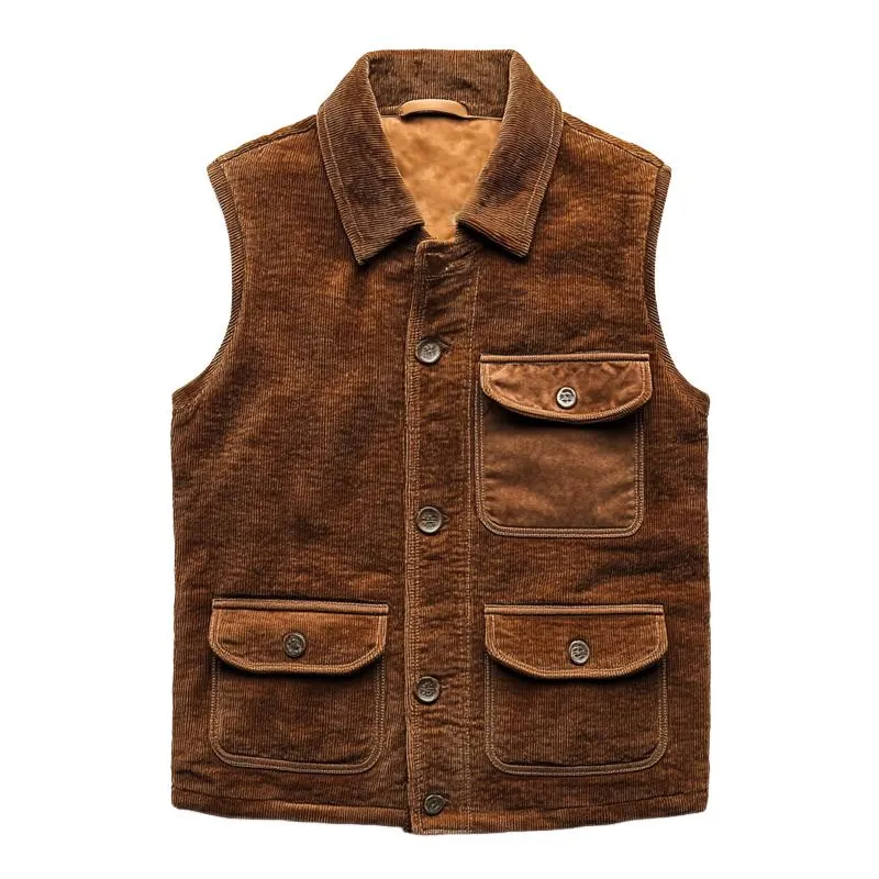 Men's Vintage Corduroy Lapel Vest 99355886U sold by Manly