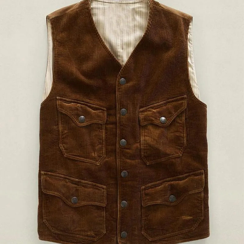 Men's Vintage Corduroy V-Neck Vest 63321834U sold by Manly product image thumbnail 2