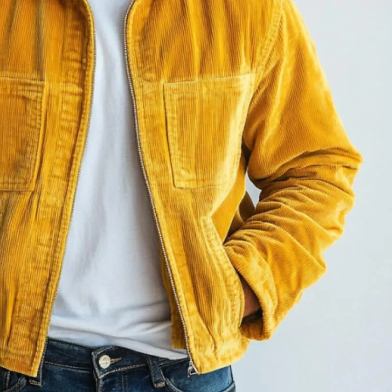 Men's Fashion Corduroy Lapel Multi-Pocket Pockets Jacket 89384950Y sold by Manly product image thumbnail 2