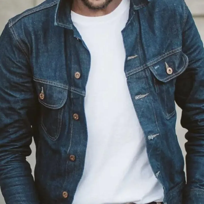 Men's Fashion Lapel Multi-Pocket Pockets Denim Jacket 35327950Y sold by Manly product image thumbnail 2