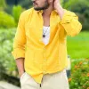 Men's Fashion Solid Color Long Sleeve Shirt 26947822Y sold by Manly
