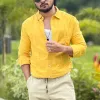 Men's Fashion Solid Color Long Sleeve Shirt 26947822Y sold by Manly