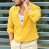 Men's Fashion Solid Color Long Sleeve Shirt 26947822Y sold by Manly