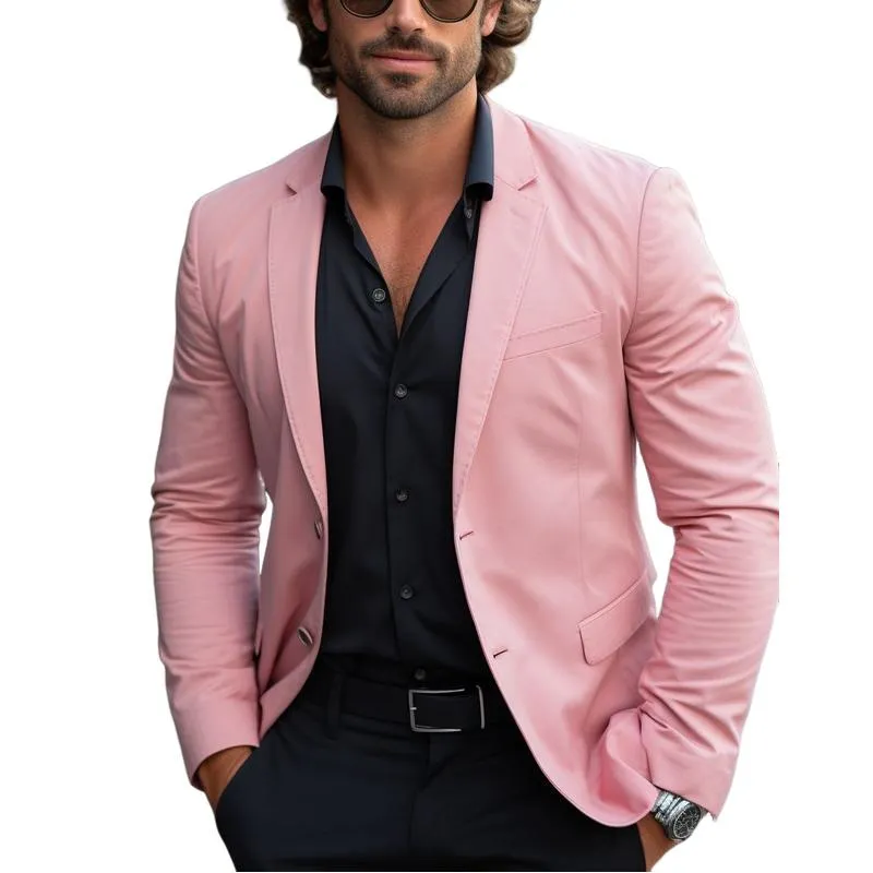 Men's Stylish Solid Color Single Button Blazer 02452204Y sold by Manly