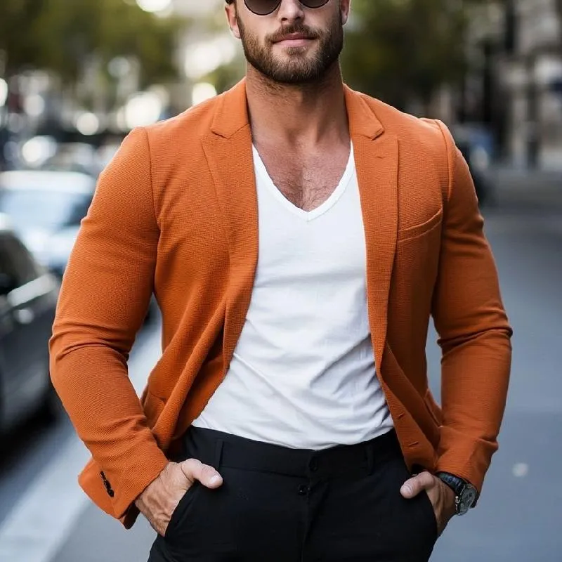 Men's Stylish Solid Color Single Button Blazer 48775069Y sold by Manly product image thumbnail 3