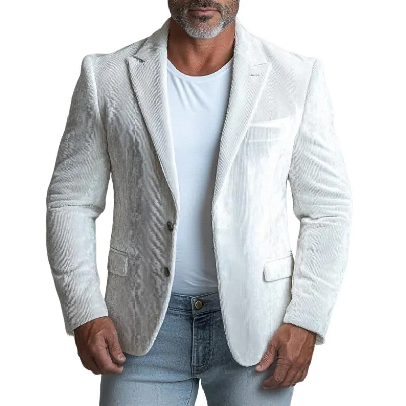 Men's Fashion Corduroy Single Breasted Blazer 38364252Y sold by Manly