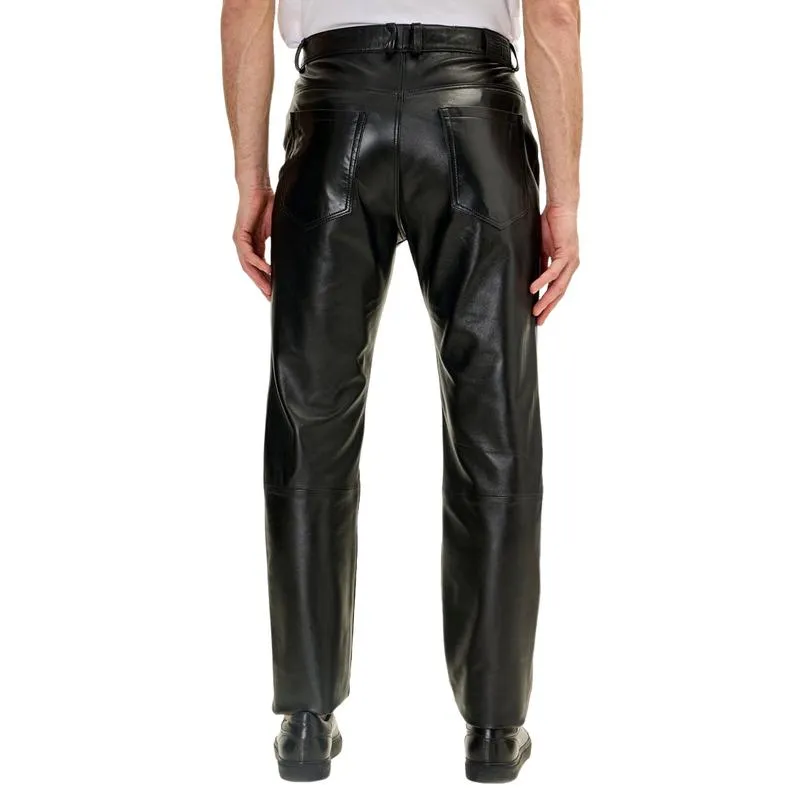 Men's Fashionable Casual Versatile Leather Pants 13838222F sold by Manly product image thumbnail 4